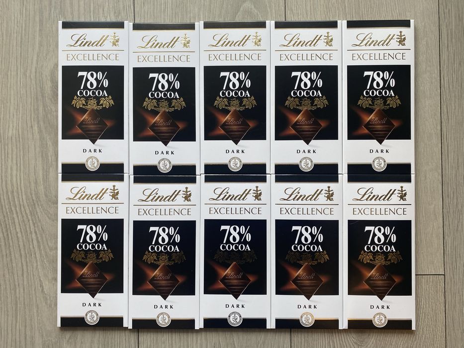 10x Czekolada Gorzka - Lindt Excellence 78% kakao 100g.