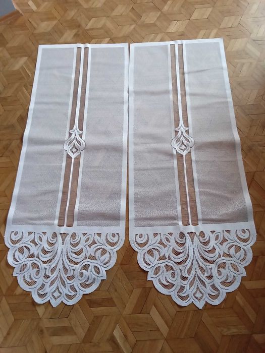 Firanki panelowe żakardowe białe 60x160 cm.