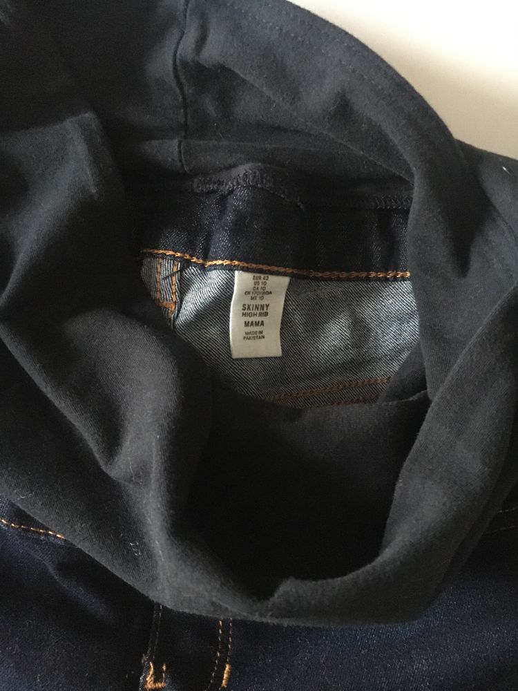 Spodnie jeansy dzinsy ciazowe H&M Mama 42 granatowe