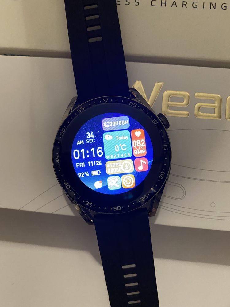 Smartwatch męski Sms kroki Puls Rozmowy powiadomienia Nfc 2 Paski