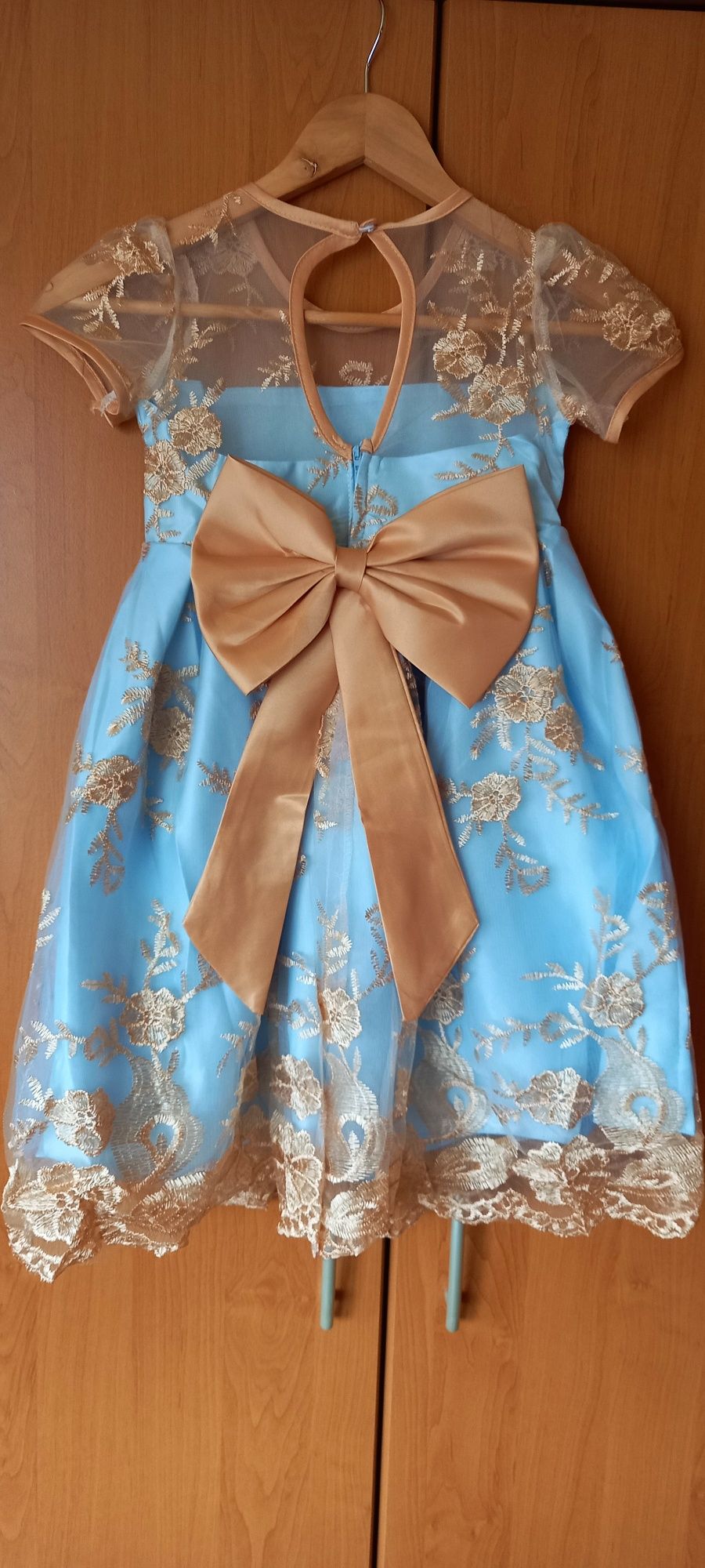 Sukienka księżniczka 6 lat niebieska wesele urodziny