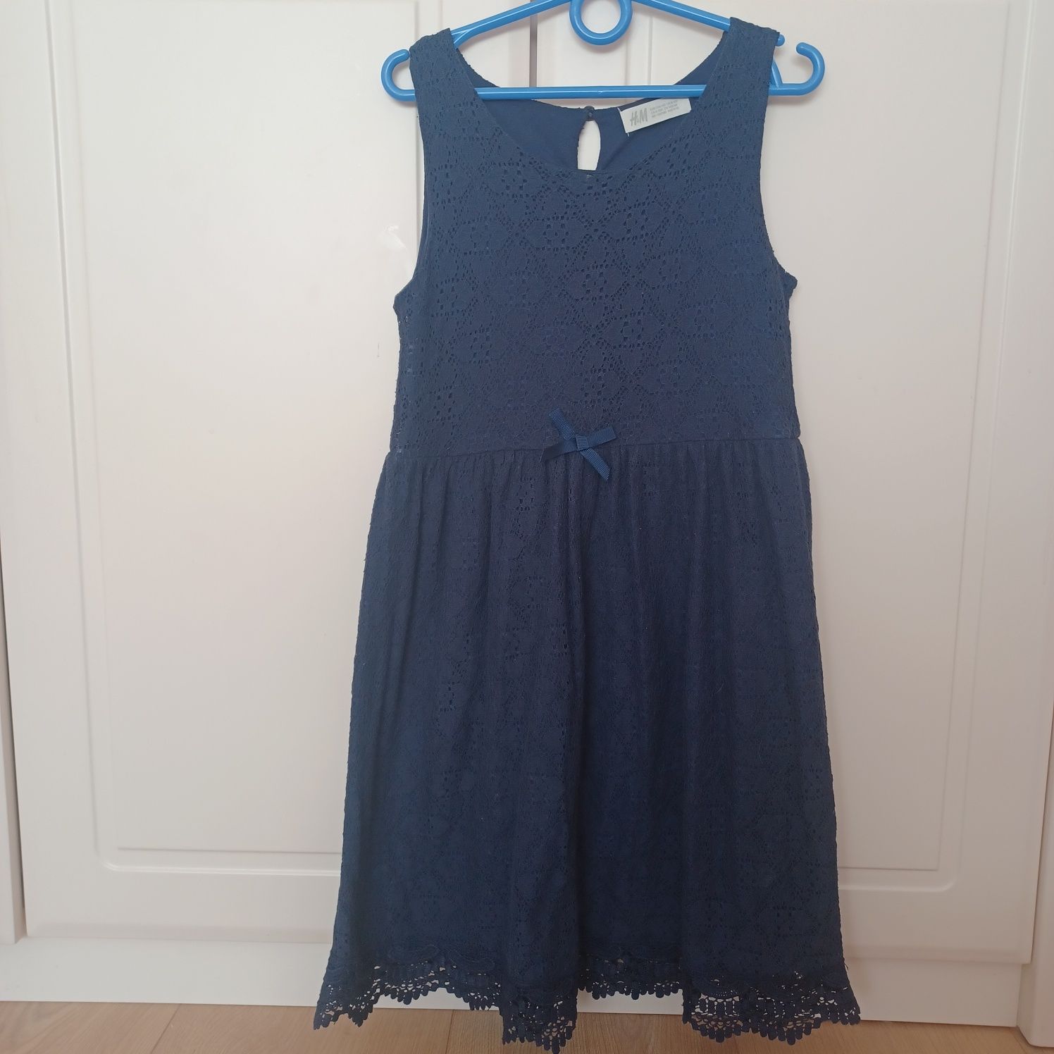 Sukienka h&m galowa granatowa rozm.134 / 140