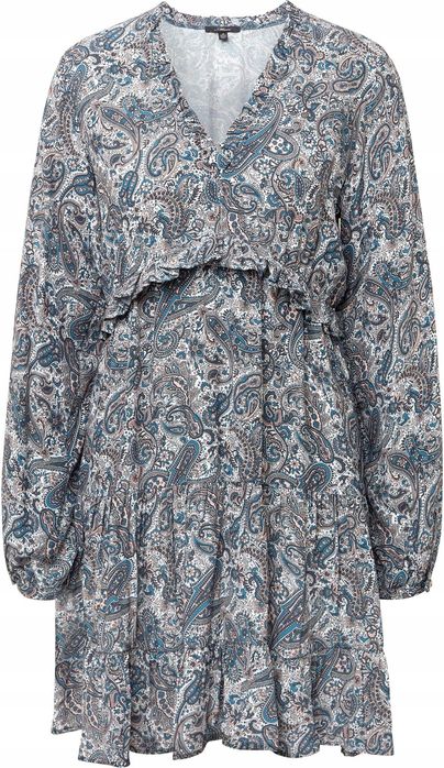 Sukienka z wiskozy niebieska z nadrukiem Mavi L