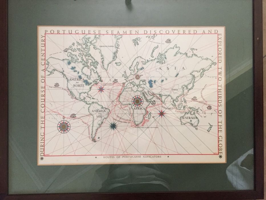 Gravura mapa-mundo