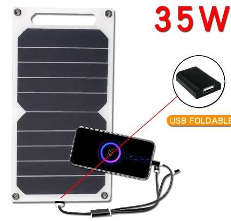 Panel solarny - 35W - wyjście na USB - ładowarka do telefonu - 9szt