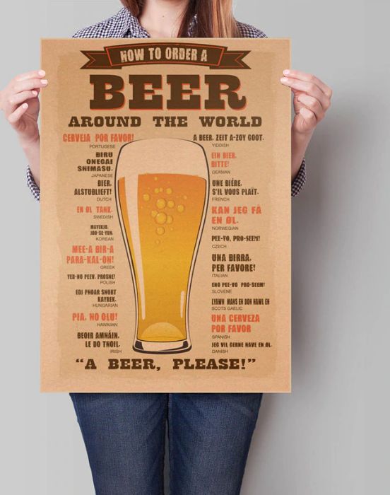 Cartaz vintage NOVO sobre cerveja