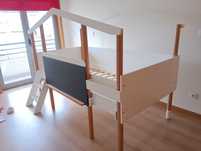 Cama criança + colchão (quadro+escorrega)
