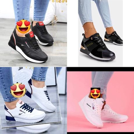 Damskie obuwie sportowe logo Reebok Guess Nike adidas