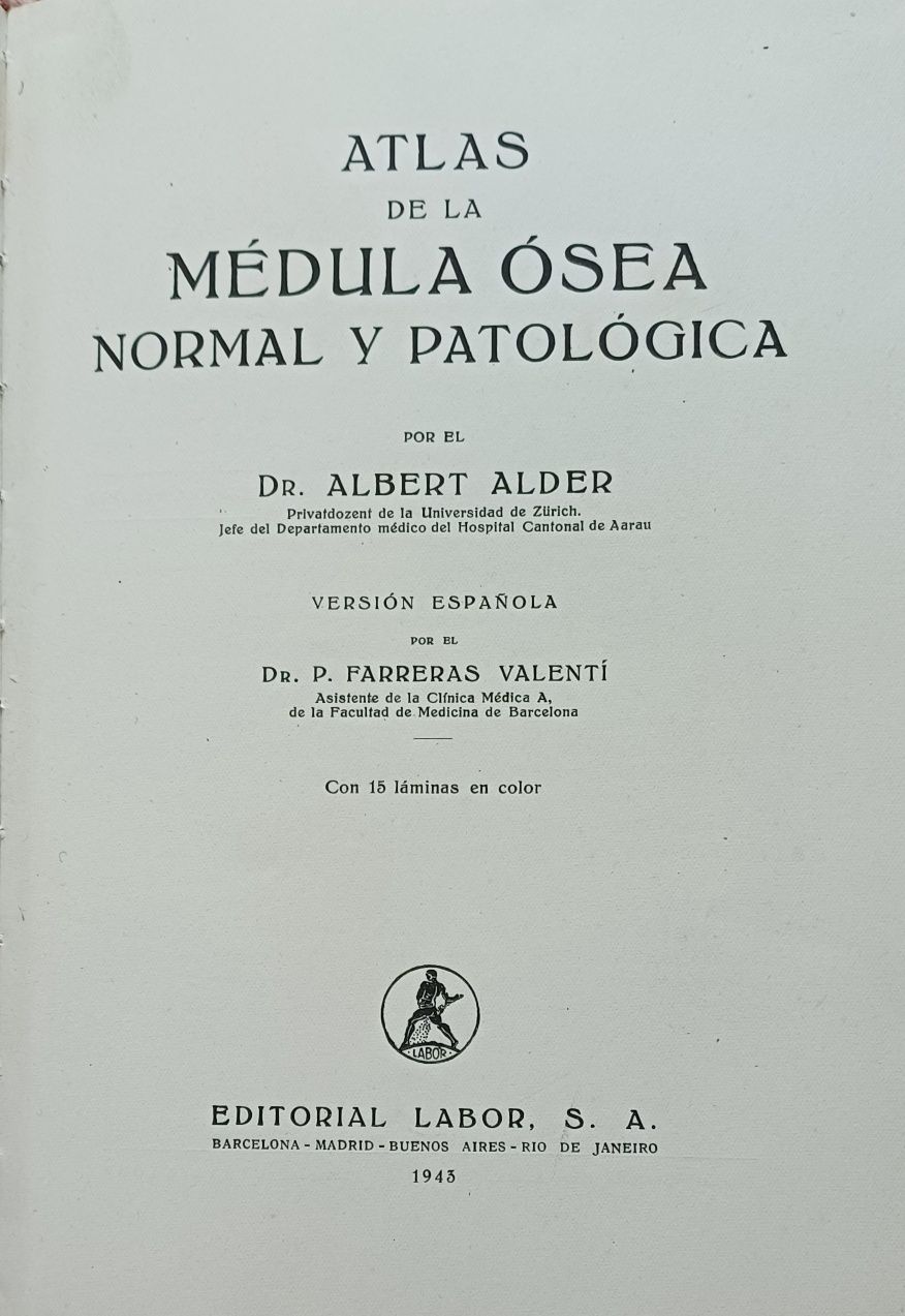 Medicina Medula Óssea Livro 1944 em Espanhol