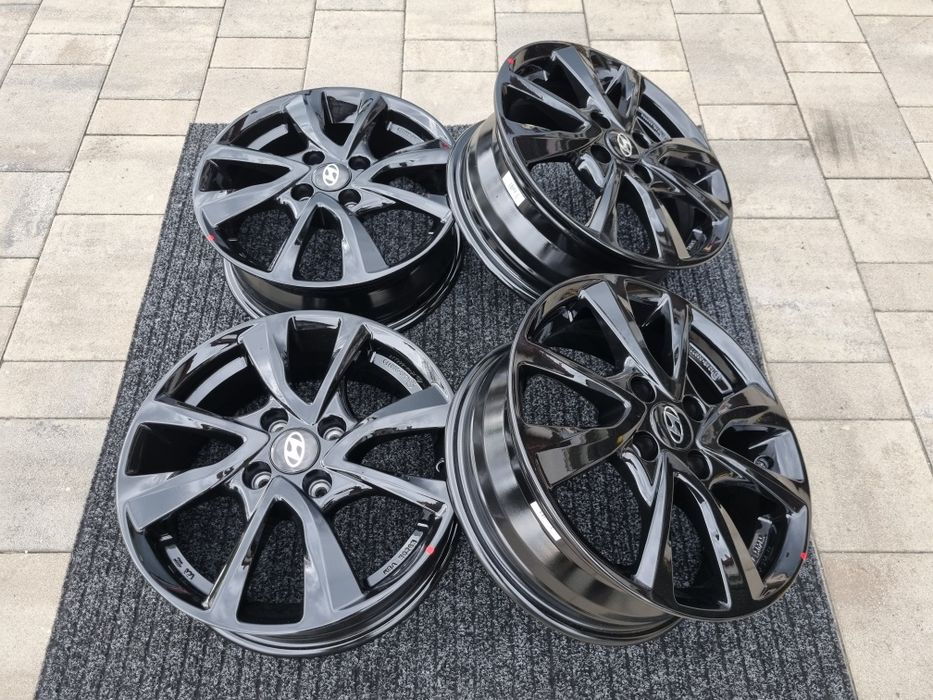 Hyundai 15" nowe felgi alu i10 i20 Inster Bayon 4x100 czarne alufelgi