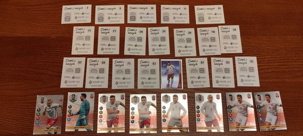 Karty dumni z naszych 2018 naklejki. 28 sztuk Robert Lewandowski x3