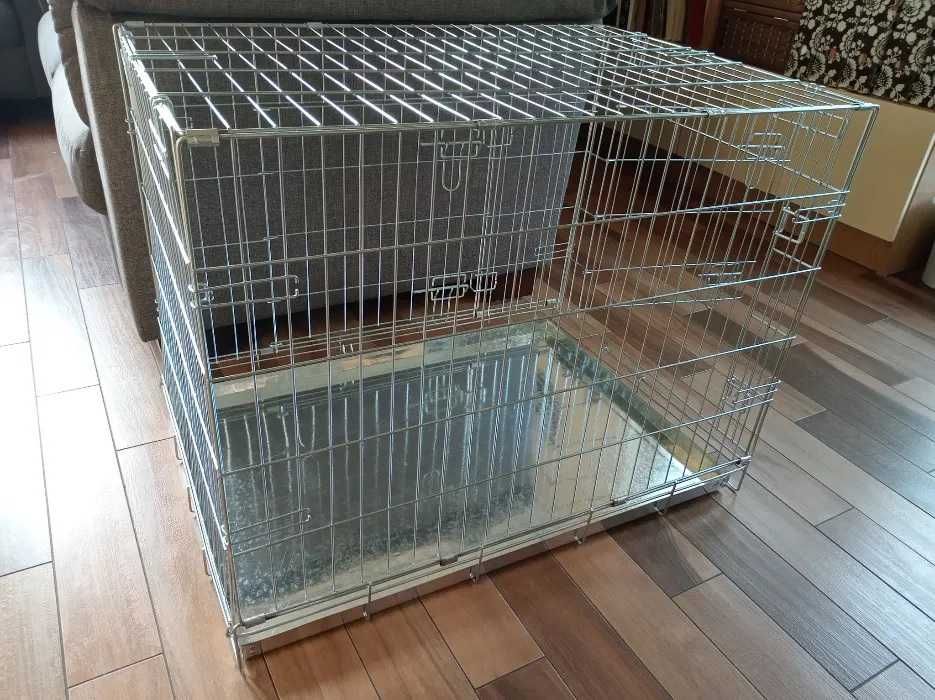 Klatka kennelowa dla psa - rozmiar M - 78x55x60 cm - ocynk