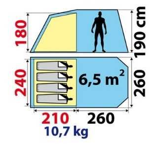 QUECHUA T4.1 Namiot 4 osobowy DUŻY RODZINNY