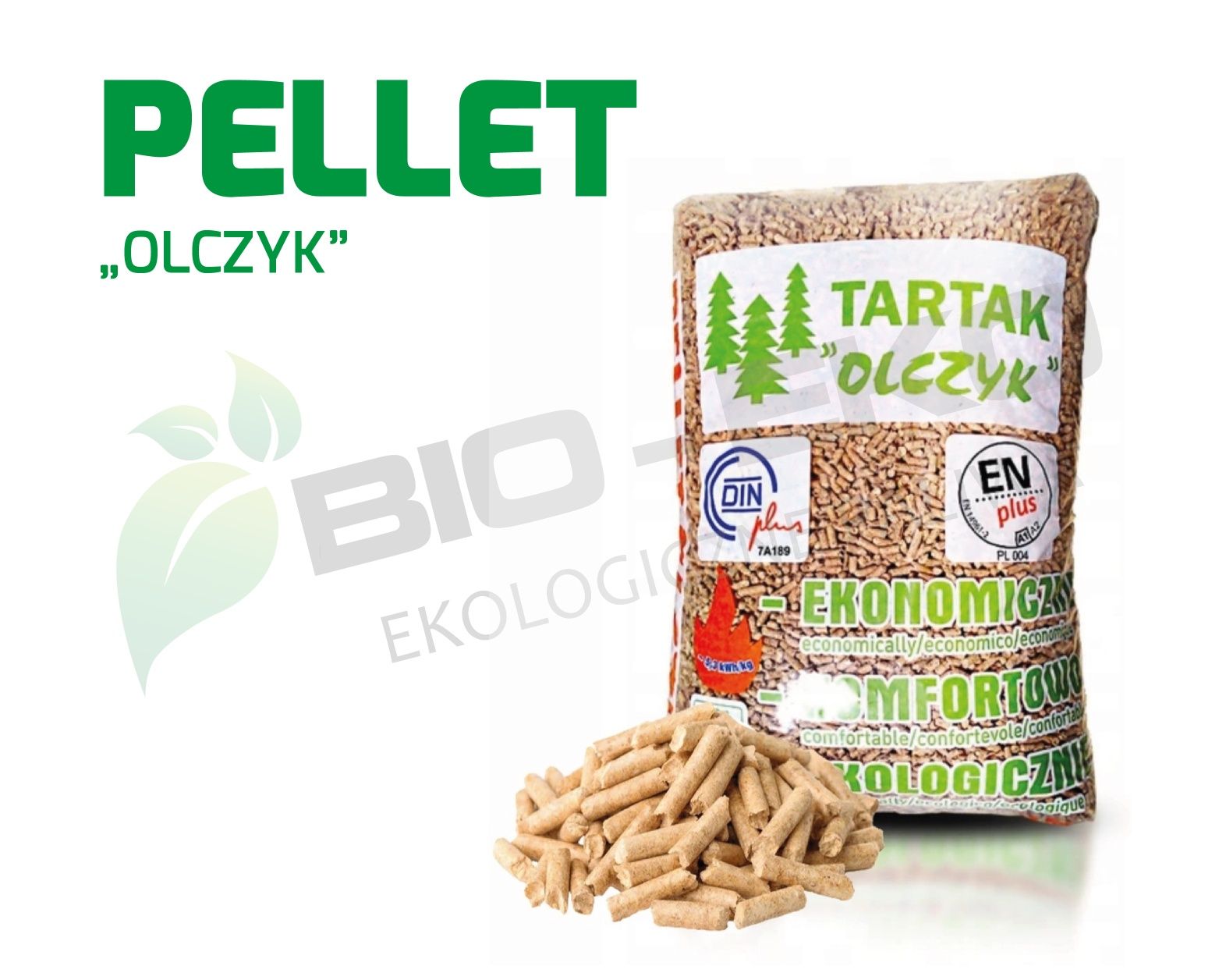 Pellet Pelet Dębowo- Sosnowy Sosnowy Bio-Eko 6mm drzewny pakowany 15kg