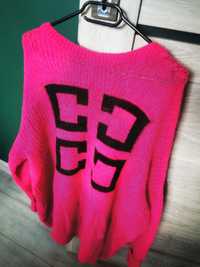 Różowy sweter oversize MINOUU
