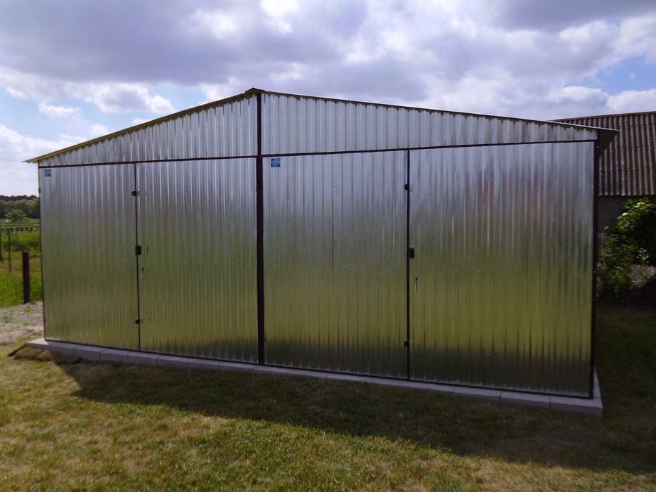 Garaż blaszany  6x6 ocynk