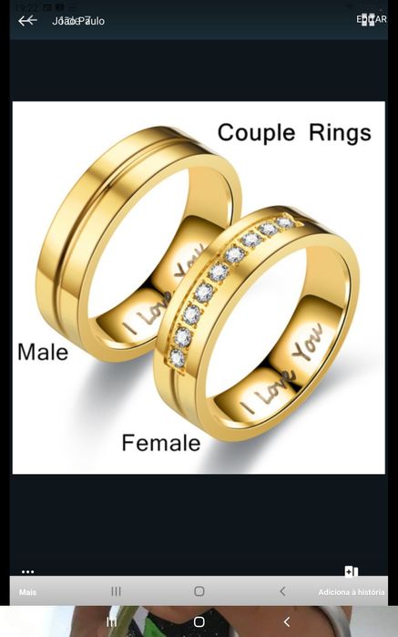 alianças compromisso ,brincos etc.