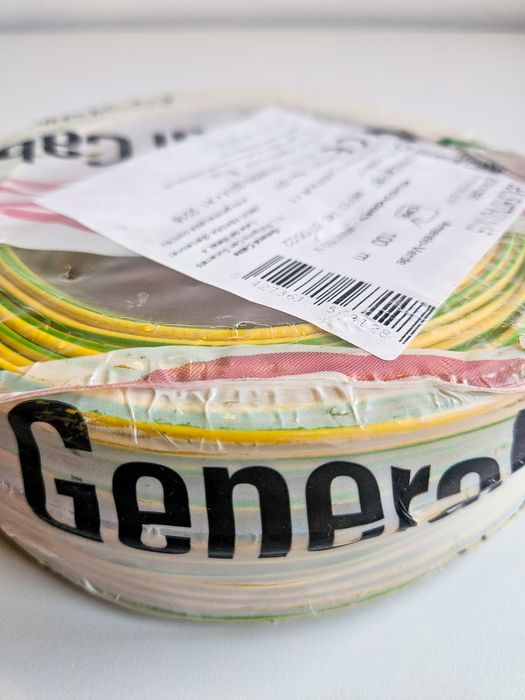 Cabo elétrico H07V-U 1x1,5 mm – 100 m – VD/AM – General Cable - NOVO