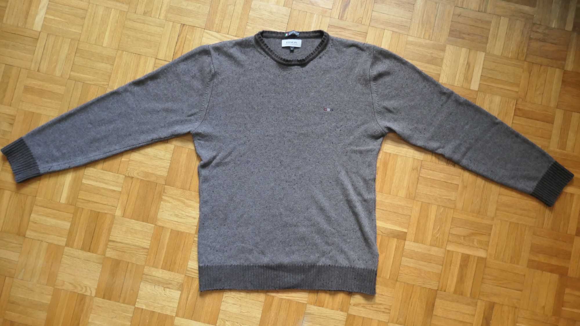 Sweter longsleeve męski BISON z dodatkiem kaszmiru made in Italy