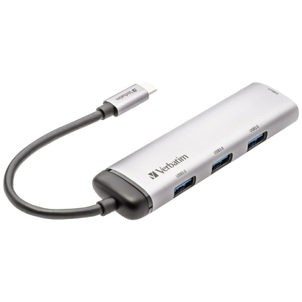 Verbatim Adapter Hub USB-C - 4xUSB-A 3.2 aluminiowy/aluminum 49147