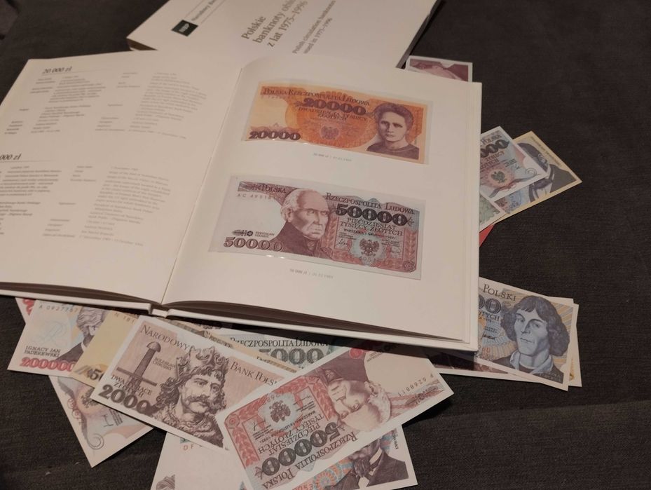 Polskie banknoty z PRL-u 25 sztuk w albumie z NBP