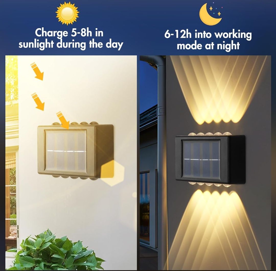 Lampy solarne do użytku na zewnątrz, 2szt