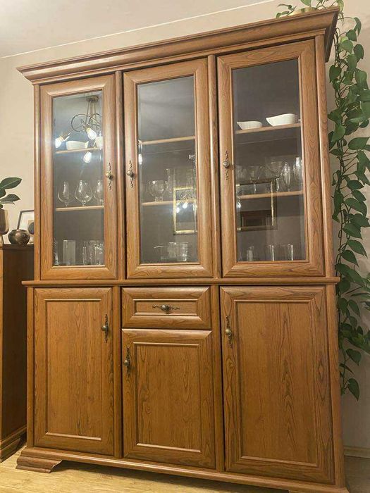 Zestaw mebli do salonu / jadalni – klasyczny styl, stan bardzo dobry