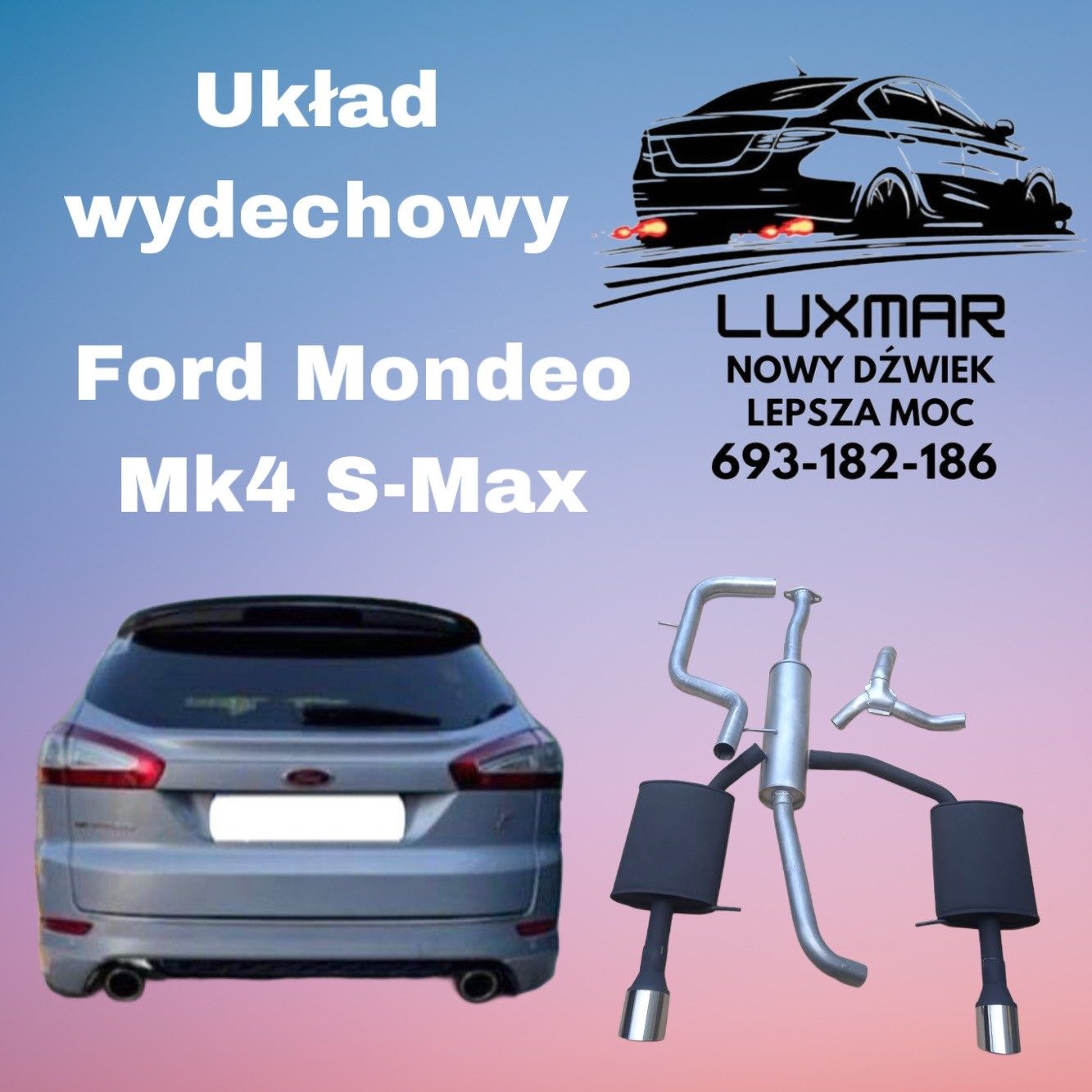 Tłumik układy wydechowe FORD Mondeo Mk 4 S- Max  Volvo 2,0 Ecoboost