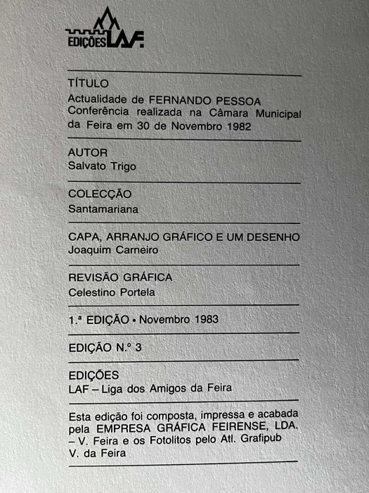 Actualidade de Fernando Pessoa – Salvato Trigo