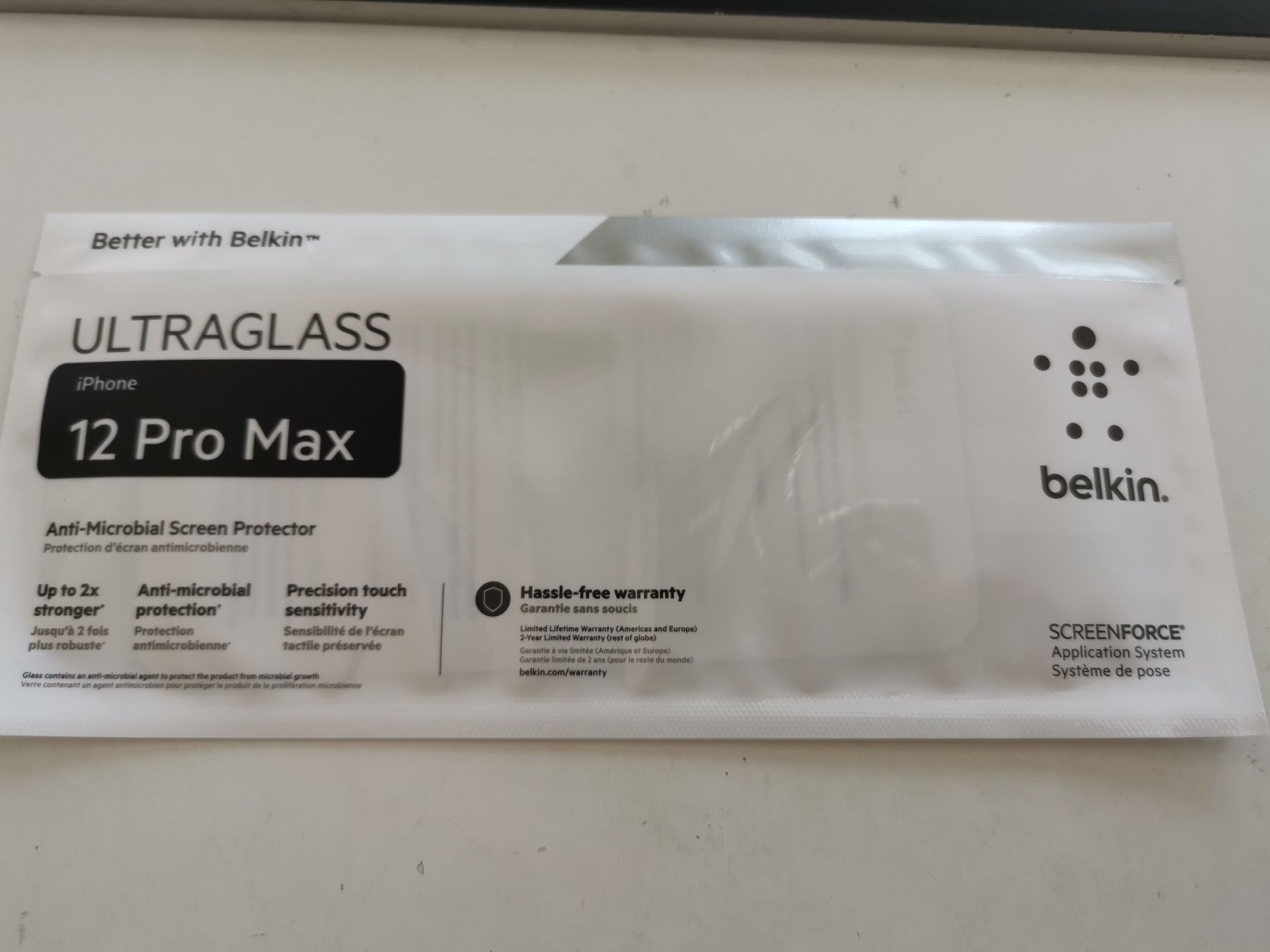 Szkło Hartowane Belkin UltraGlass Anti-Microbial iPhone 12 Pro Max 5