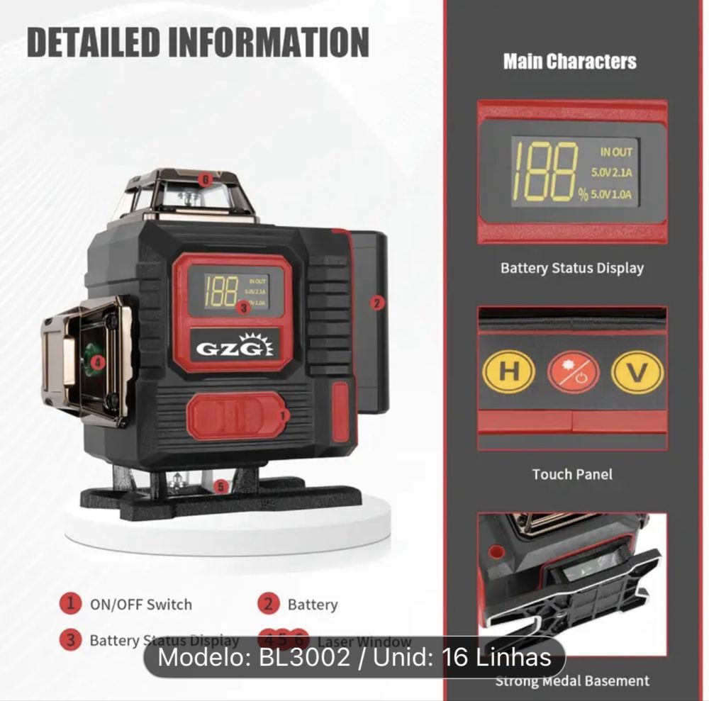 Nivel laser 16 linhas NOVO