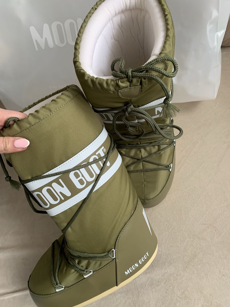 Moon Boot śniegowce buty zimowe yeti khaki 38 buty na zimę na narty