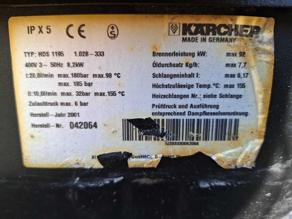 Myjka ciśnieniowa Karcher HDS 1195 *400V* 180 bar*