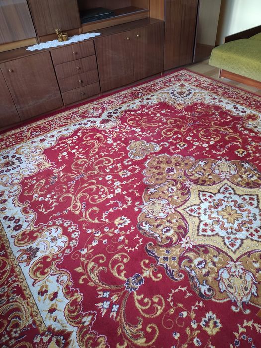 Dywan wełniany wzór turecki bordowy