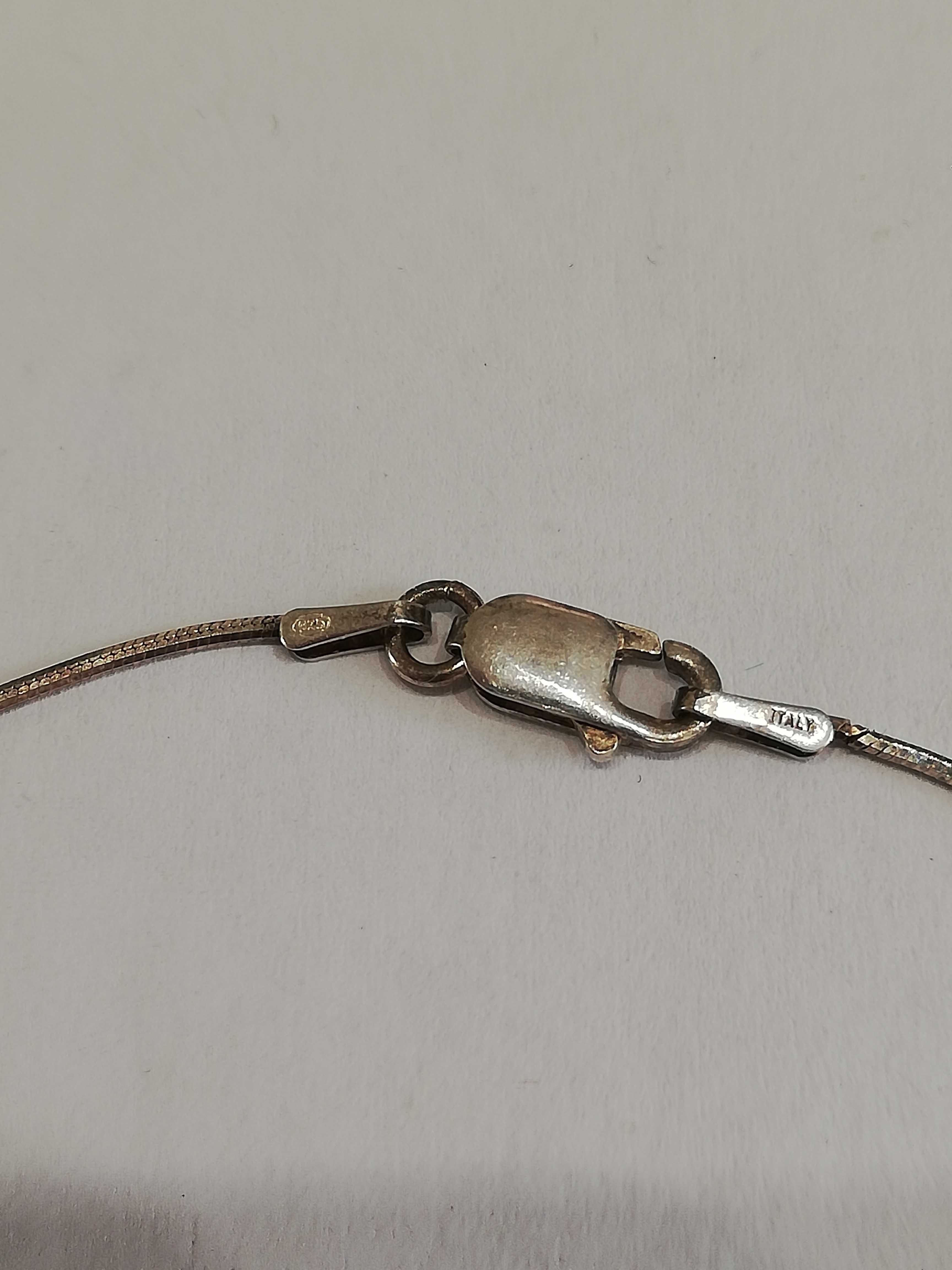 Naszyjnik z kolczykami srebro 925 Italii 41 cm