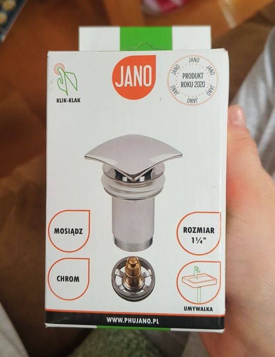 Korek Jano klik klak mosiądz chrom NOWY