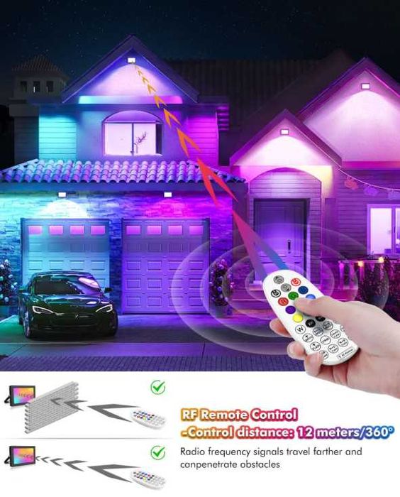 MEIKEE Reflektor RGB 25 W z pilotem zdalnego sterowania 2 szt.