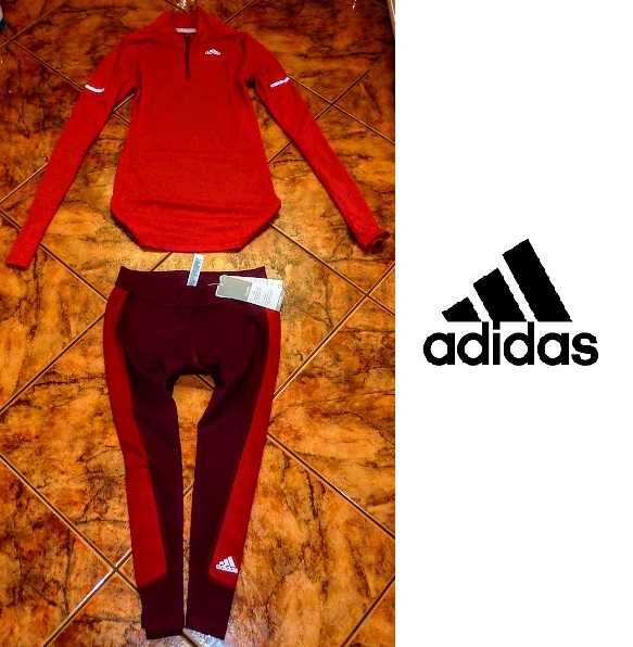 ADIDAS CLIMALITE dres komplet ORYGINAŁ legginsy i bluza r S 36 NOWOŚĆ
