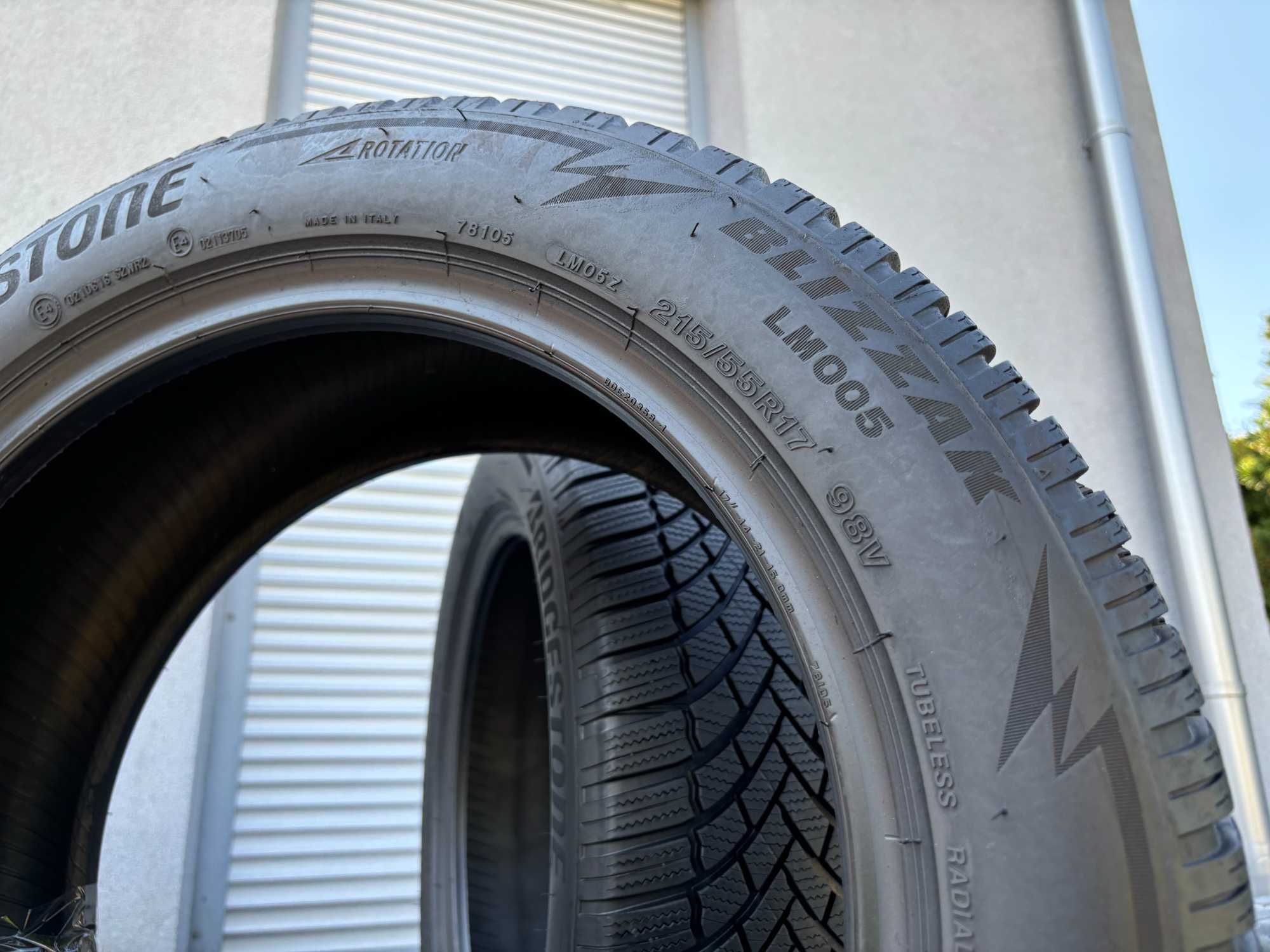 2szt zimowe 215/55R17 Bridgestone 7,7mm 2023r świetny stan! Z5405 gwar