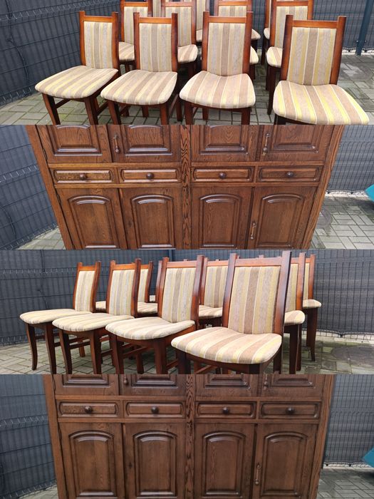 Kredens/Komoda Dębowa Holenderska+ Krzesła Drewniane* Transport