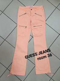 GUESS JEANS spodnie bojówki dzwony 36/38 vintage