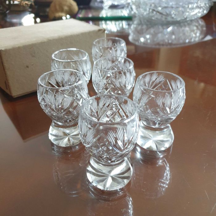 Kieliszki do wódki kryształowe szkło kryształy komplet 6 sztuk