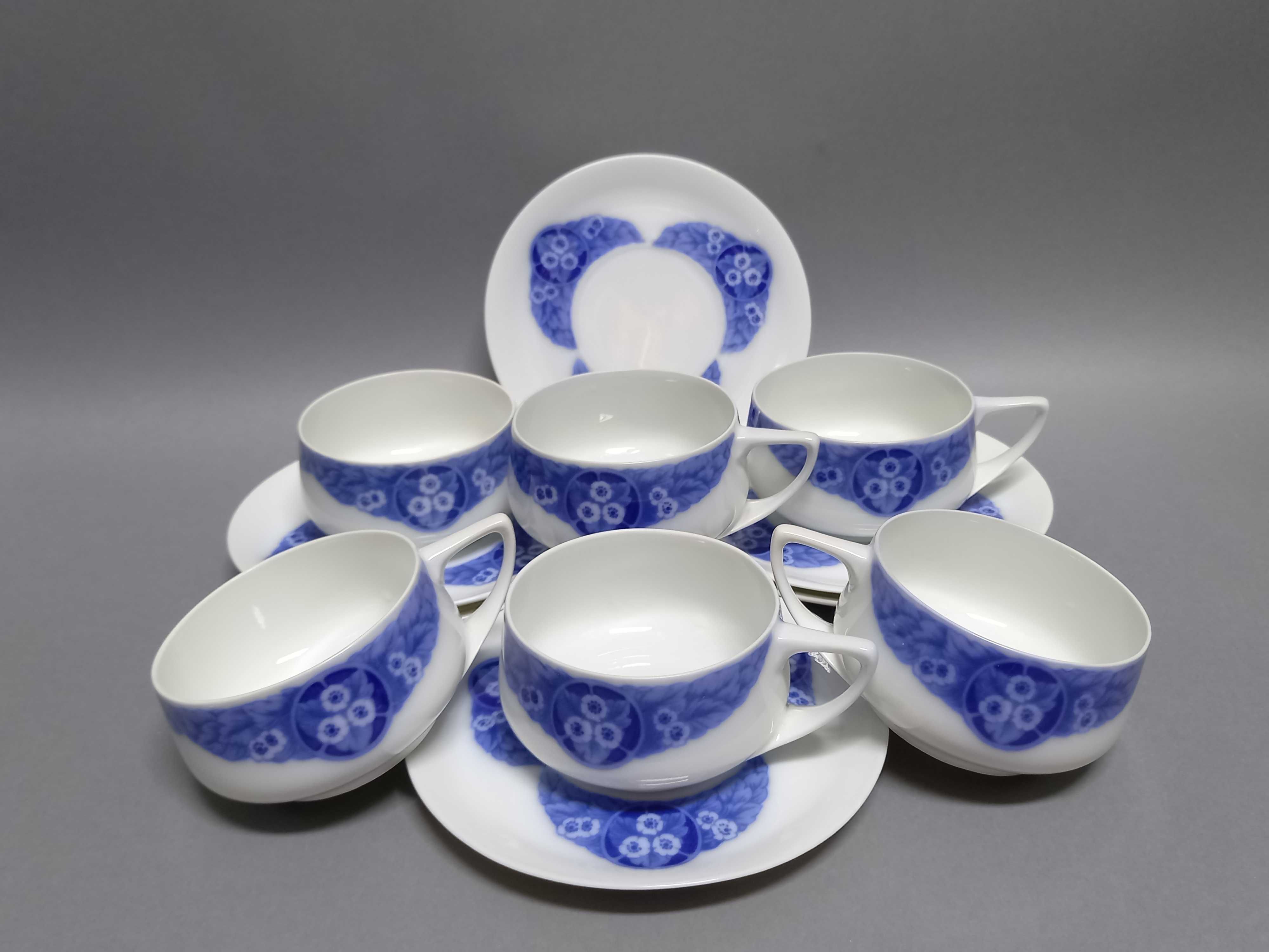 Zestaw filiżanek do herbaty, 6 szt.  Rosenthal Donatello 1920 r.