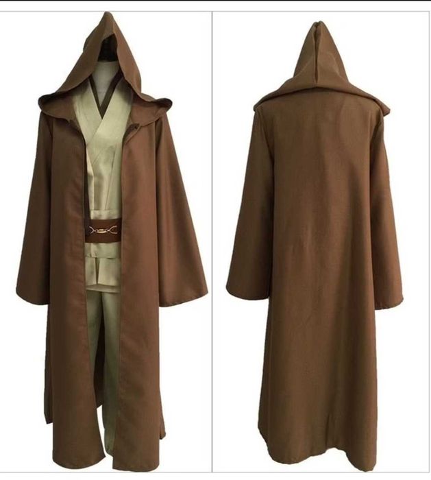 Brązowy kostium Jedi z peleryną i kapturem - Star Wars