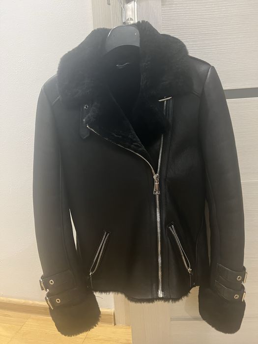 Дубленка авиатор шкіра косуха