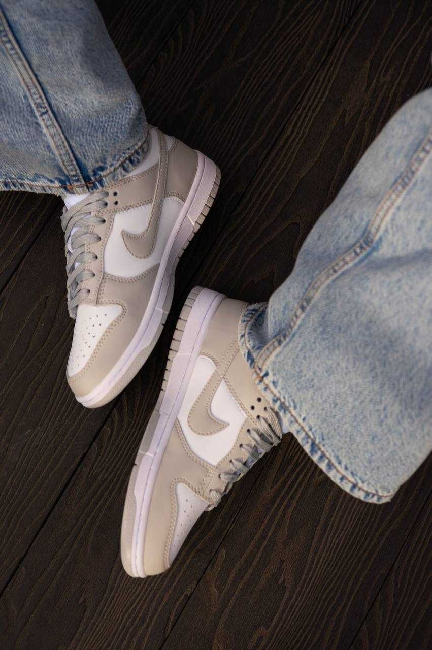 Жіночі кросівки Nike SB Dunk білий з сірим 00391 ШКІРА