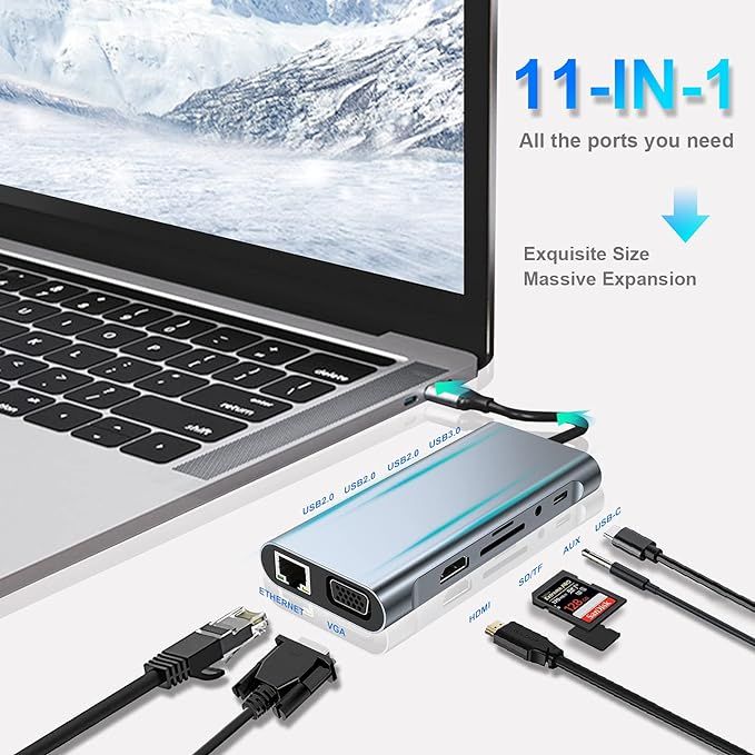 hub usb c stacja dokująca adapter 11w1 vv