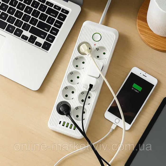 Удлинитель на 10 розеток и 4 USB сетевой фильтр переноска 5м, есть опт