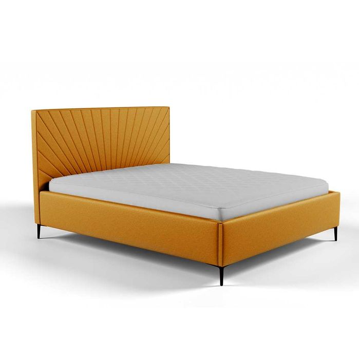 Łóżko tapicerowane na nóżkach z pojemnikiem na pościel 180x200