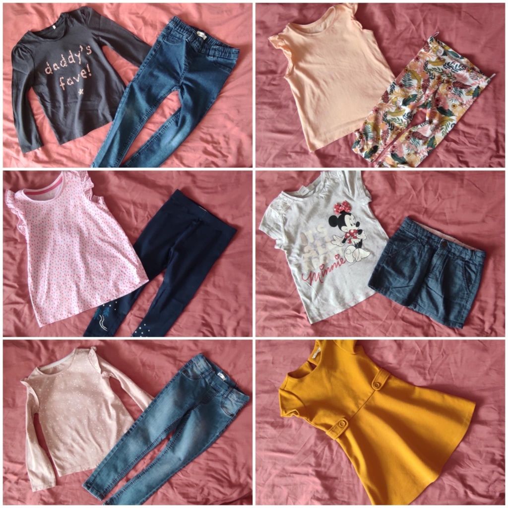 Mega Paka 50szt dziewczynka 104-110 getry bluzki spódniczki H&M Next